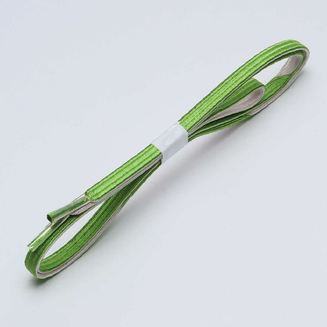 未使用品 帯締め 平組紐 畝組 正絹 緑系 白系 1251-02087