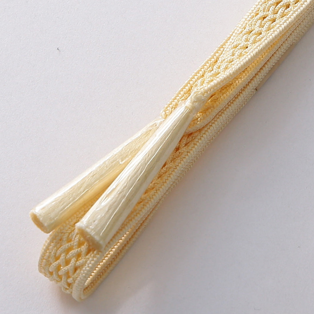 未使用品 夏物 帯締め・帯揚げセット 正絹 レース組 絽 黄系 1254-01085