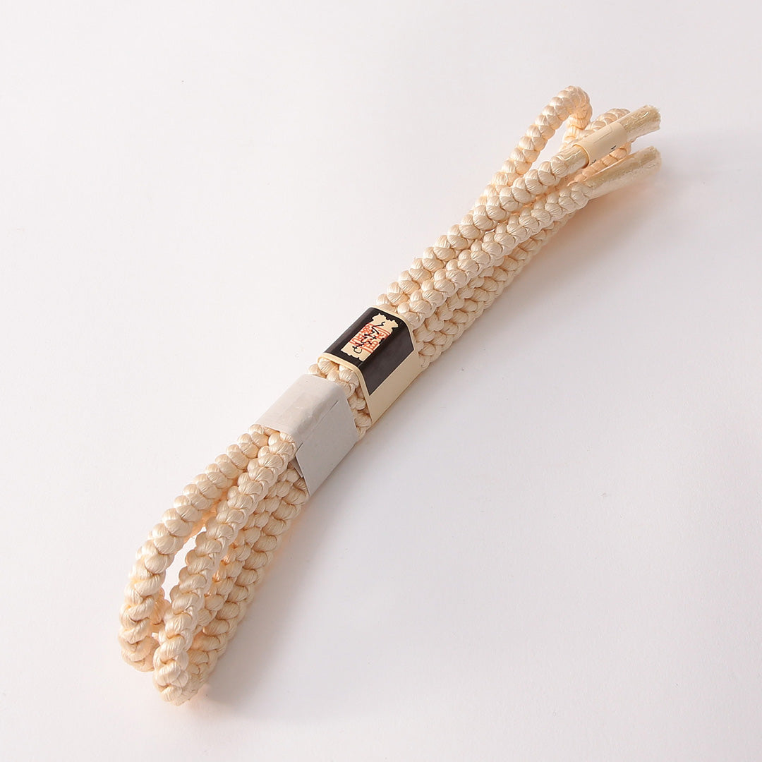 未使用品 帯締め 丸組紐 正絹 クリーム系 1251-01615