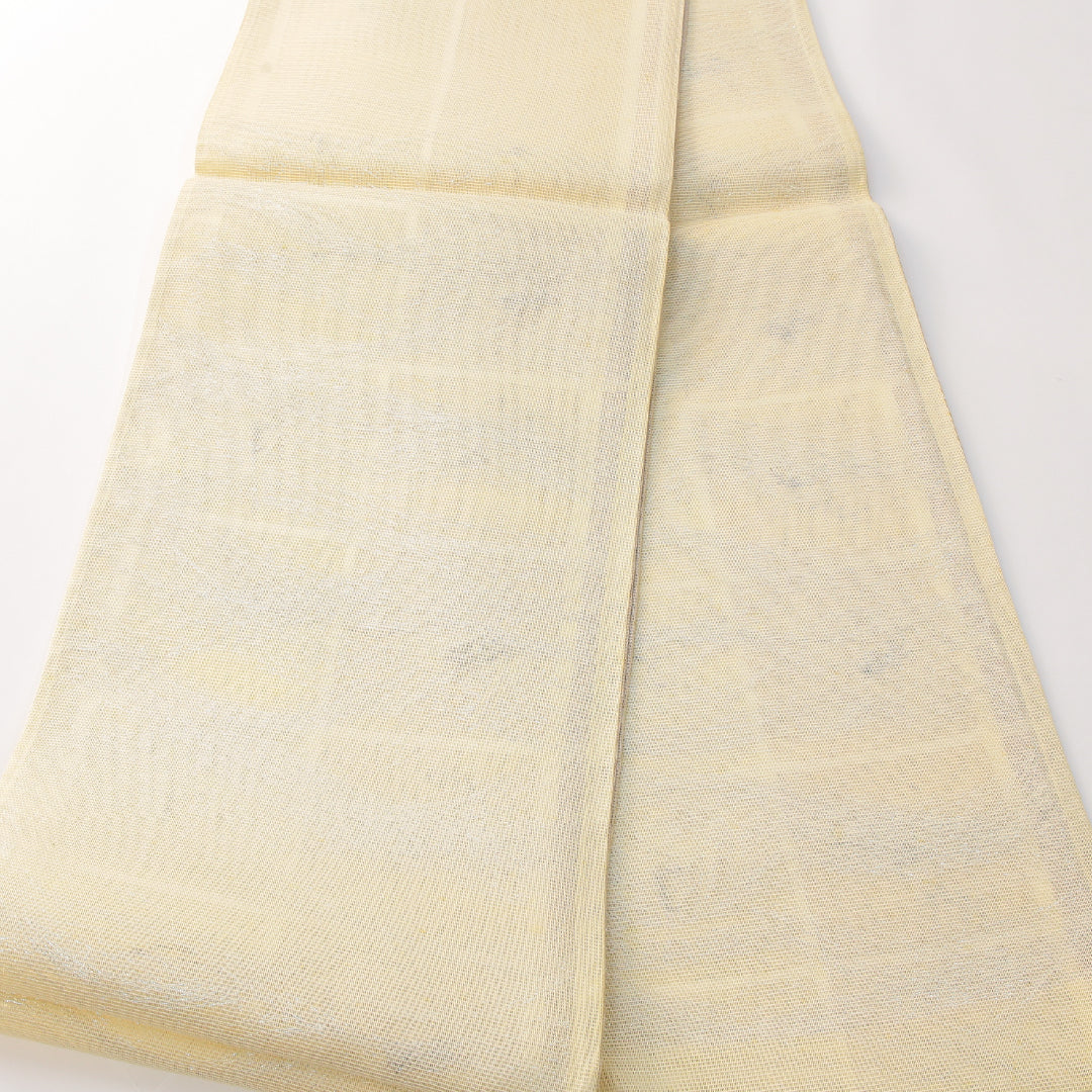 夏物 袋帯 帯丈444cm 正絹 六通 帯芯なし カジュアル 創作柄 ベージュ系 1243-02385
