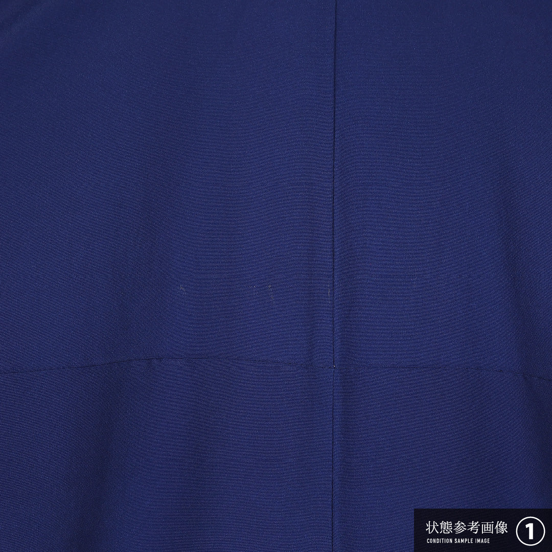 洗える着物 訪問着 袷 身丈148cm 裄丈65cm ポリエステル Aランク セミフォーマル バチ衿 Mサイズ 藤 紺系 RP 1217-17505