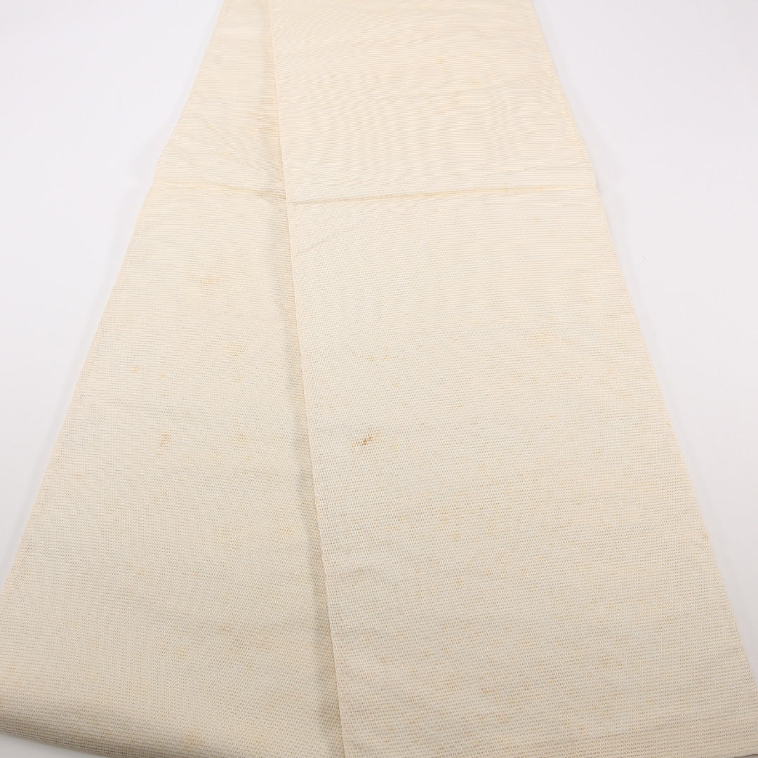 未使用品 夏物 袋帯 帯丈428cm 正絹 六通 フォーマル 綴れ織 流水 クリーム系 1243-02482