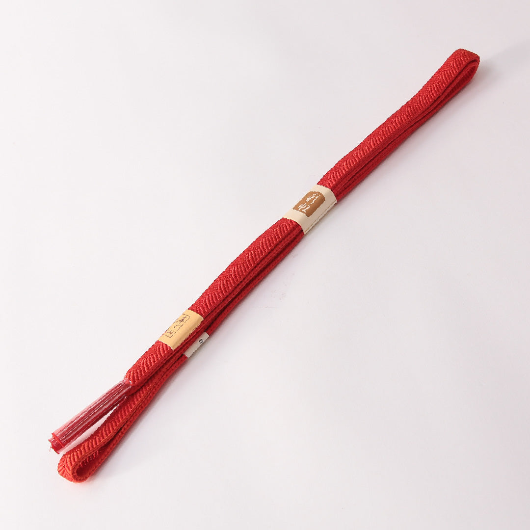 未使用品 帯締め 平組紐 高麗組 正絹 赤系 1251-01806