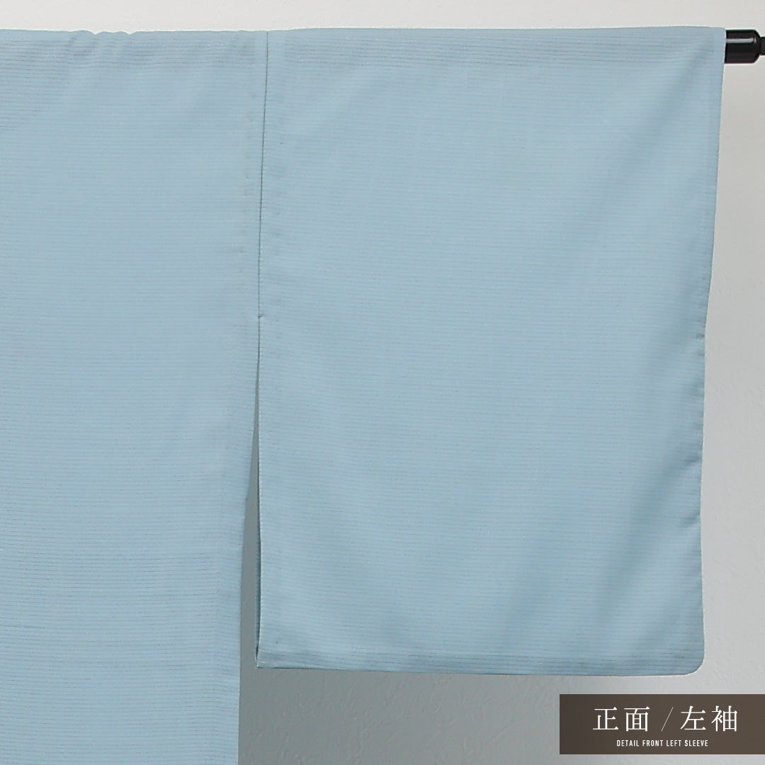 夏物 色無地 絽 身丈164cm 裄丈68cm 正絹 Aランク インフォーマル 広衿 Sサイズ 無地 水色系 RP 1219-17323