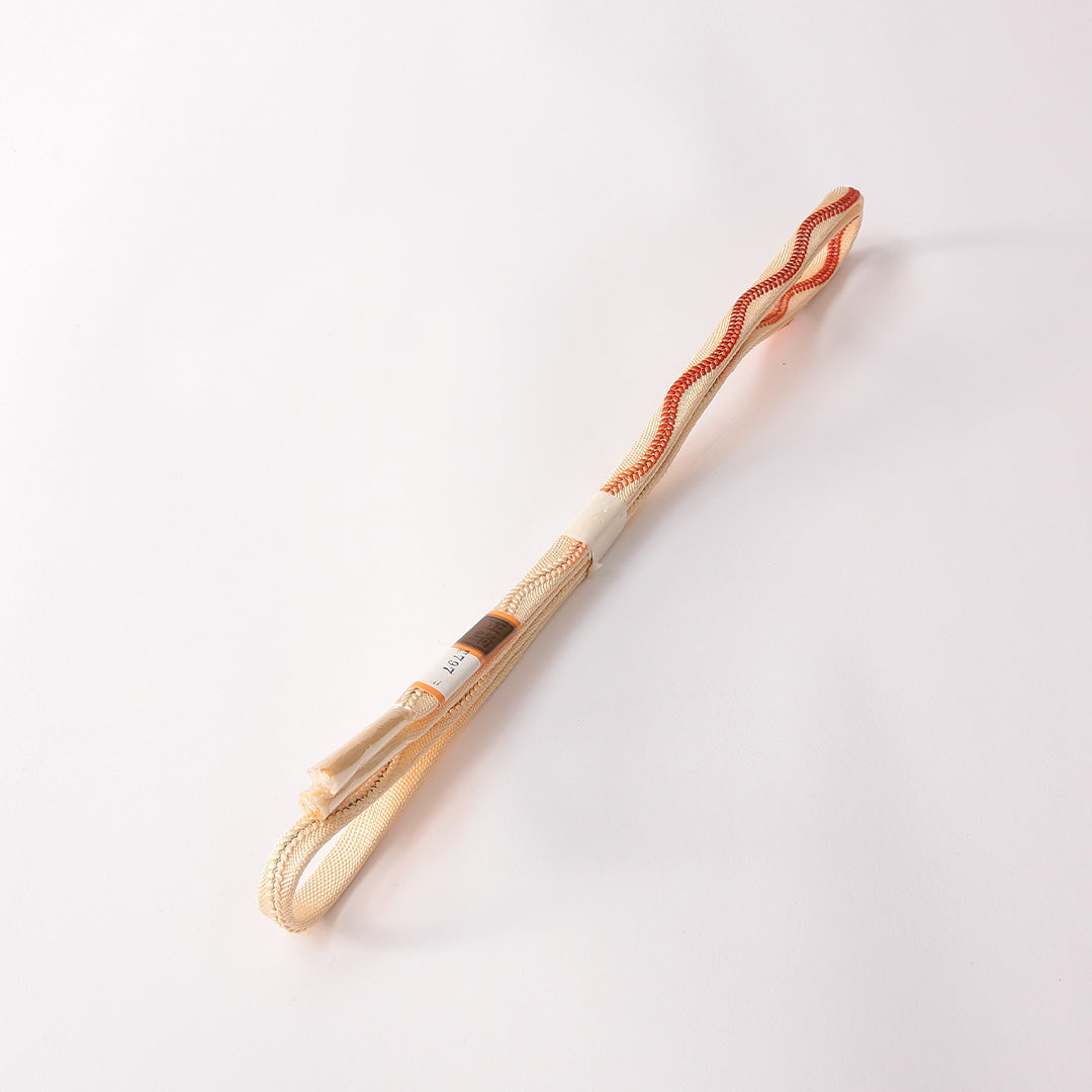 未使用品 帯締め 平組紐 正絹 クリーム系 1251-01592