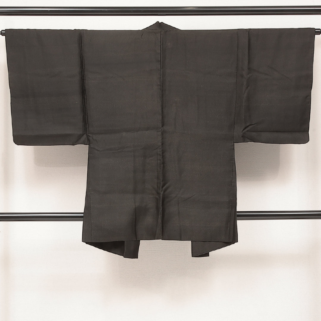 羽織 男性用 袷 身丈87cm 裄丈64cm 正絹 Bランク カジュアル XSサイズ 無地 グレー系 RP 1235-17227