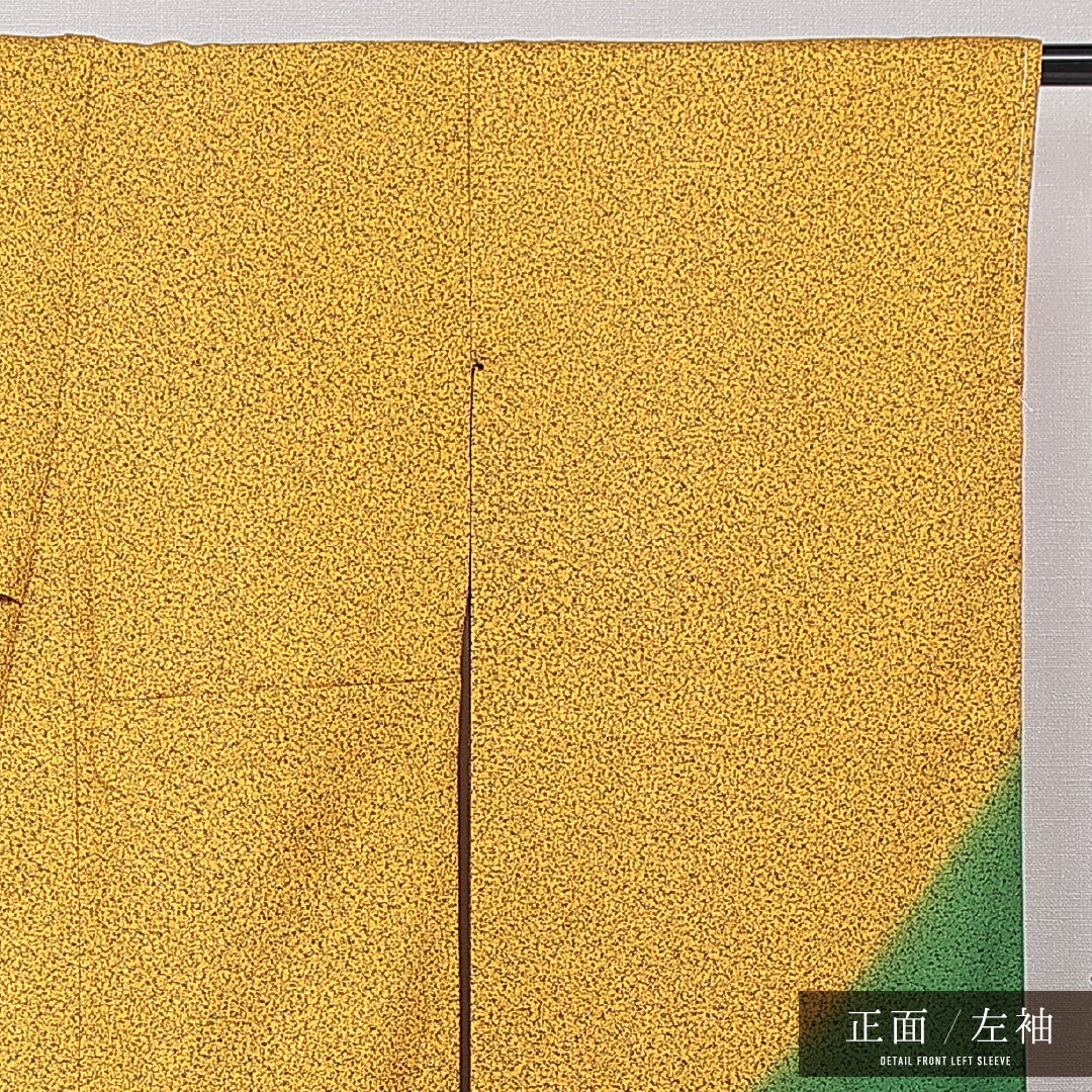 振袖 袷 身丈171cm 裄丈67cm 正絹 Sランク フォーマル 広衿 2XLサイズ 創作柄 黄系 M4 1215-06982