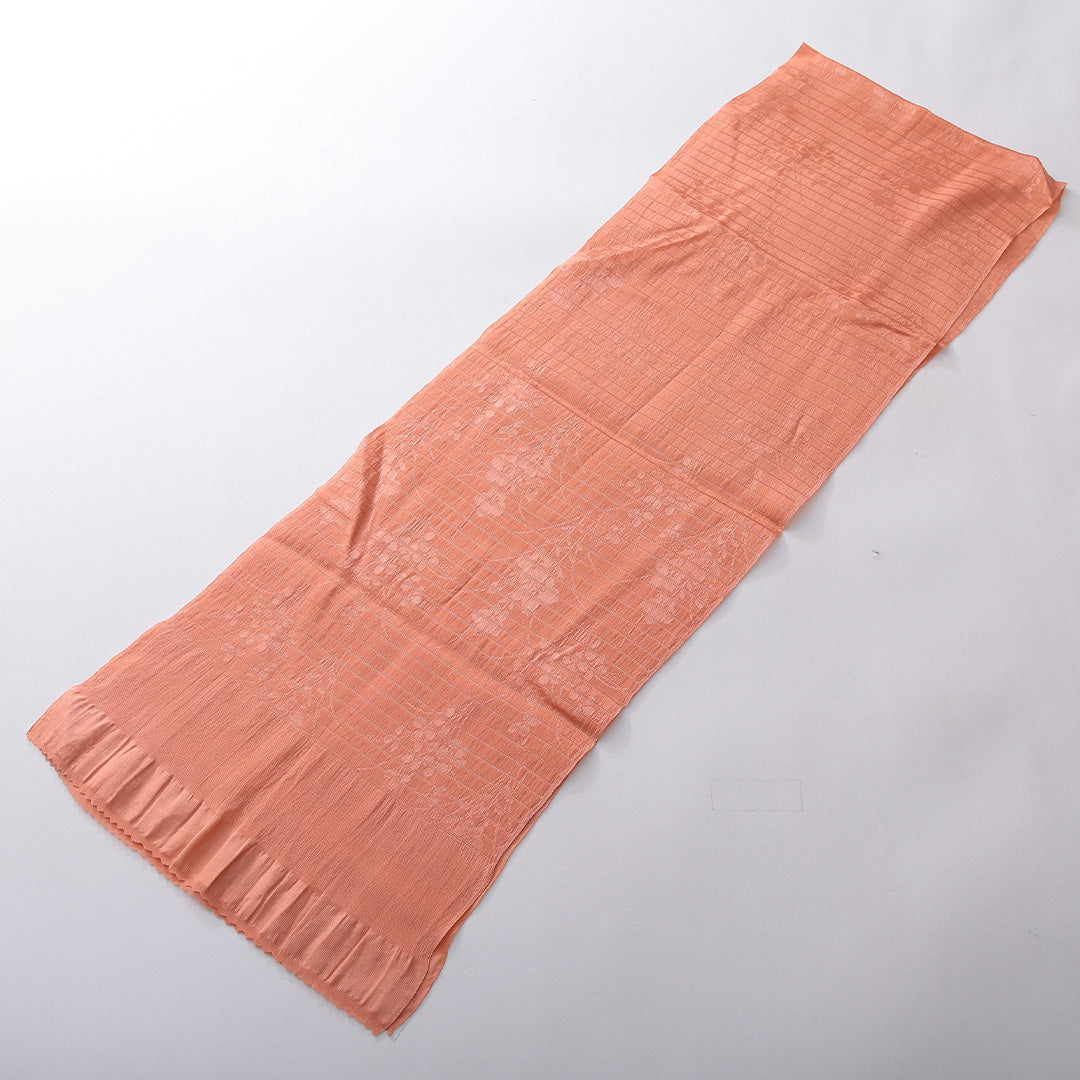 未使用品 夏物 帯締め・帯揚げセット 正絹 レース組 絽 朱系 1254-01084