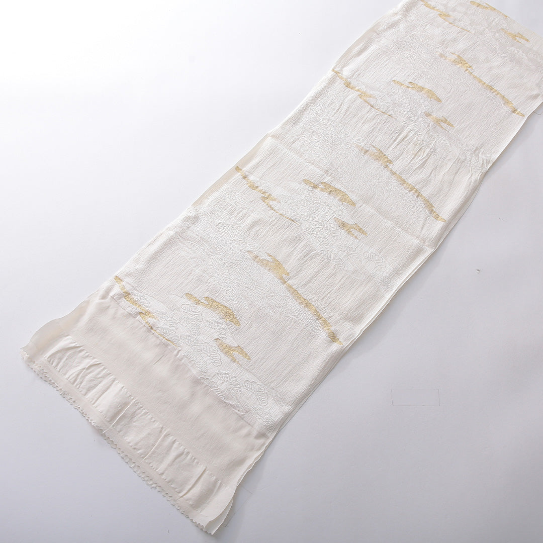 帯締め・帯揚げセット 留袖用 正絹 平組紐 唐組 ちりめん 白系 1254-01081
