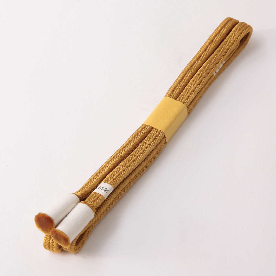 未使用品 帯締め 四分紐 冠組 正絹 黄系 1251-02010