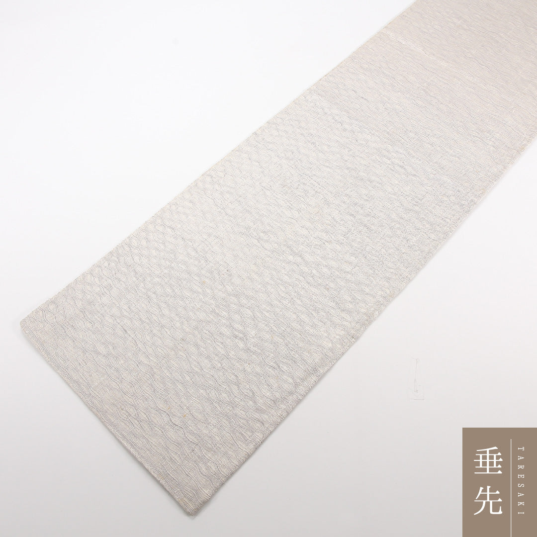 夏物 袋帯 帯丈442cm 正絹 六通 インフォーマル すくい織 創作柄 グレー系 1243-02467
