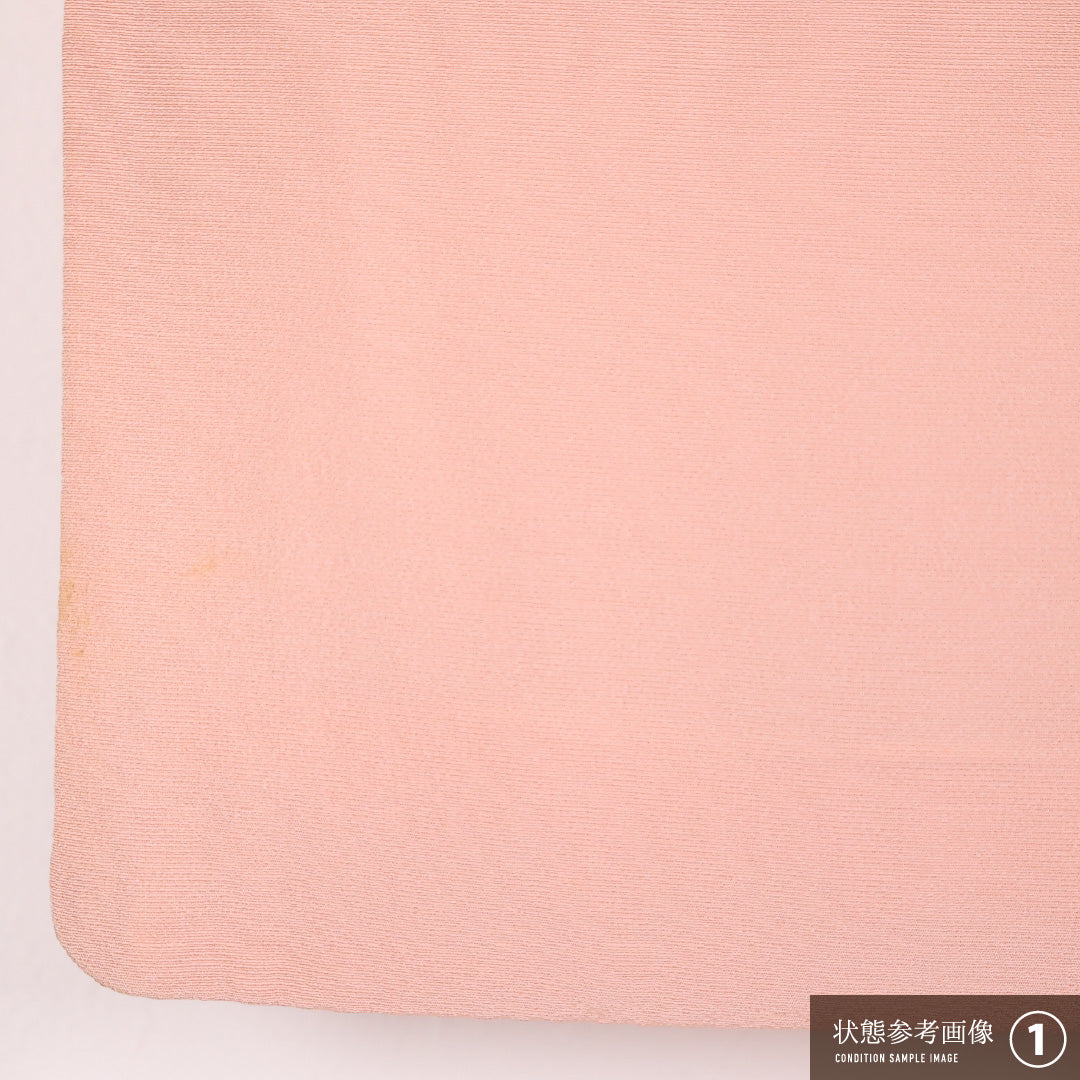 訪問着 袷 身丈160cm 裄丈66cm 正絹 Aランク セミフォーマル 広衿 Mサイズ 熨斗 観世水 四季草花 ピンク系 RP 1217-17526