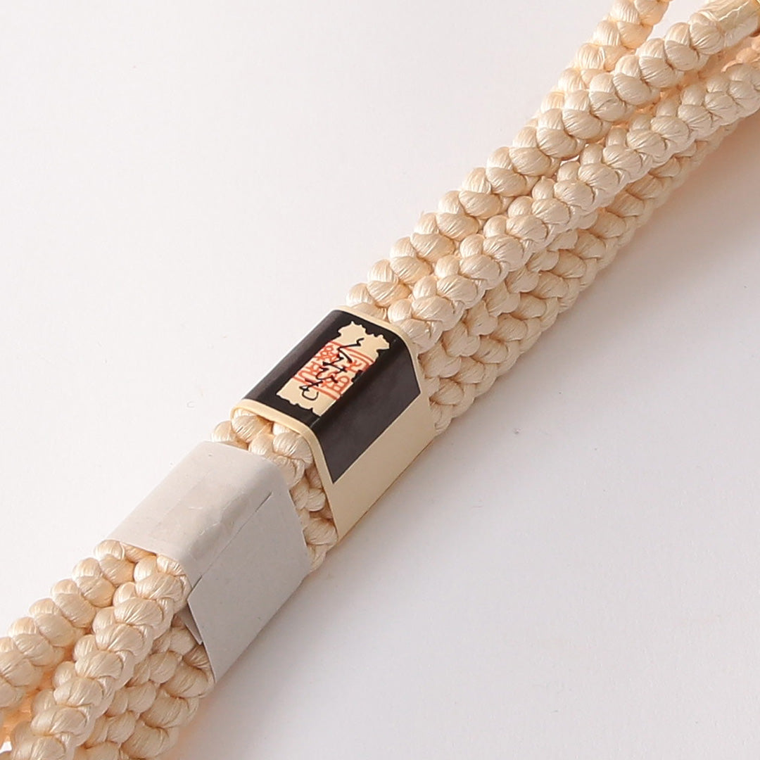 未使用品 帯締め 丸組紐 正絹 クリーム系 1251-01615