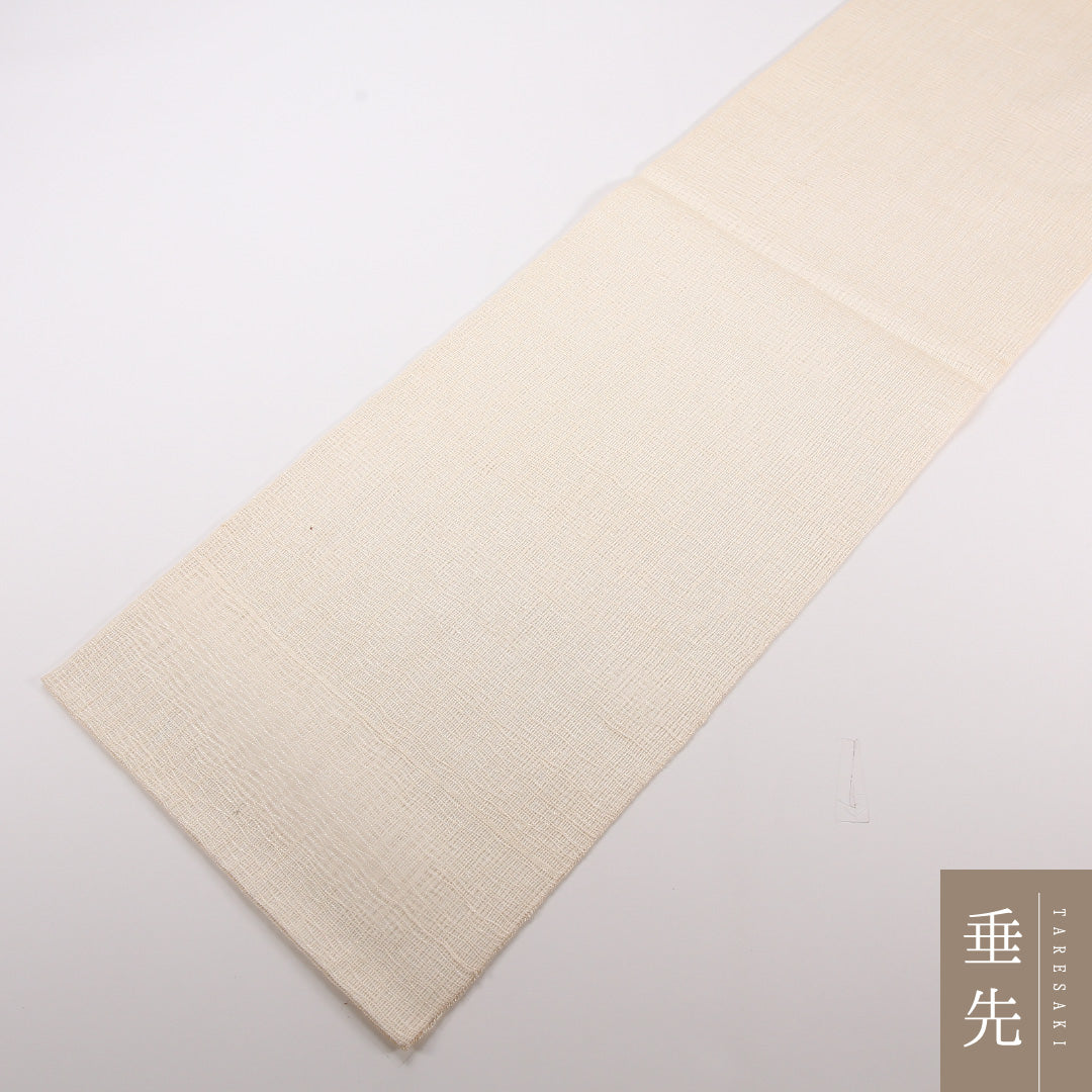 夏物 袋帯 帯丈452cm 正絹 ポイント柄 インフォーマル もじり織 桔梗 ベージュ系 1243-02503