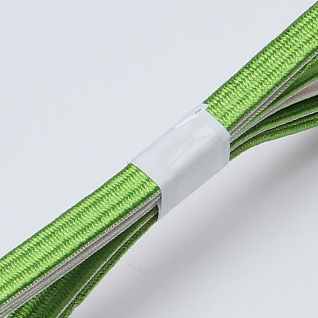 未使用品 帯締め 平組紐 畝組 正絹 緑系 白系 1251-02087