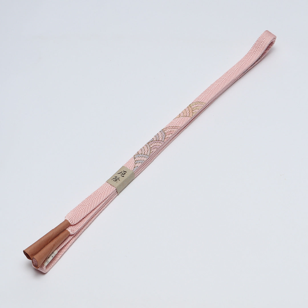 未使用品 帯締め 平組紐 笹浪組 正絹 ピンク系 1251-02066
