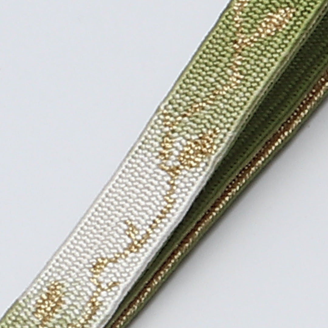 未使用品 帯締め 平組紐 高麗組 正絹 緑系 1251-02057
