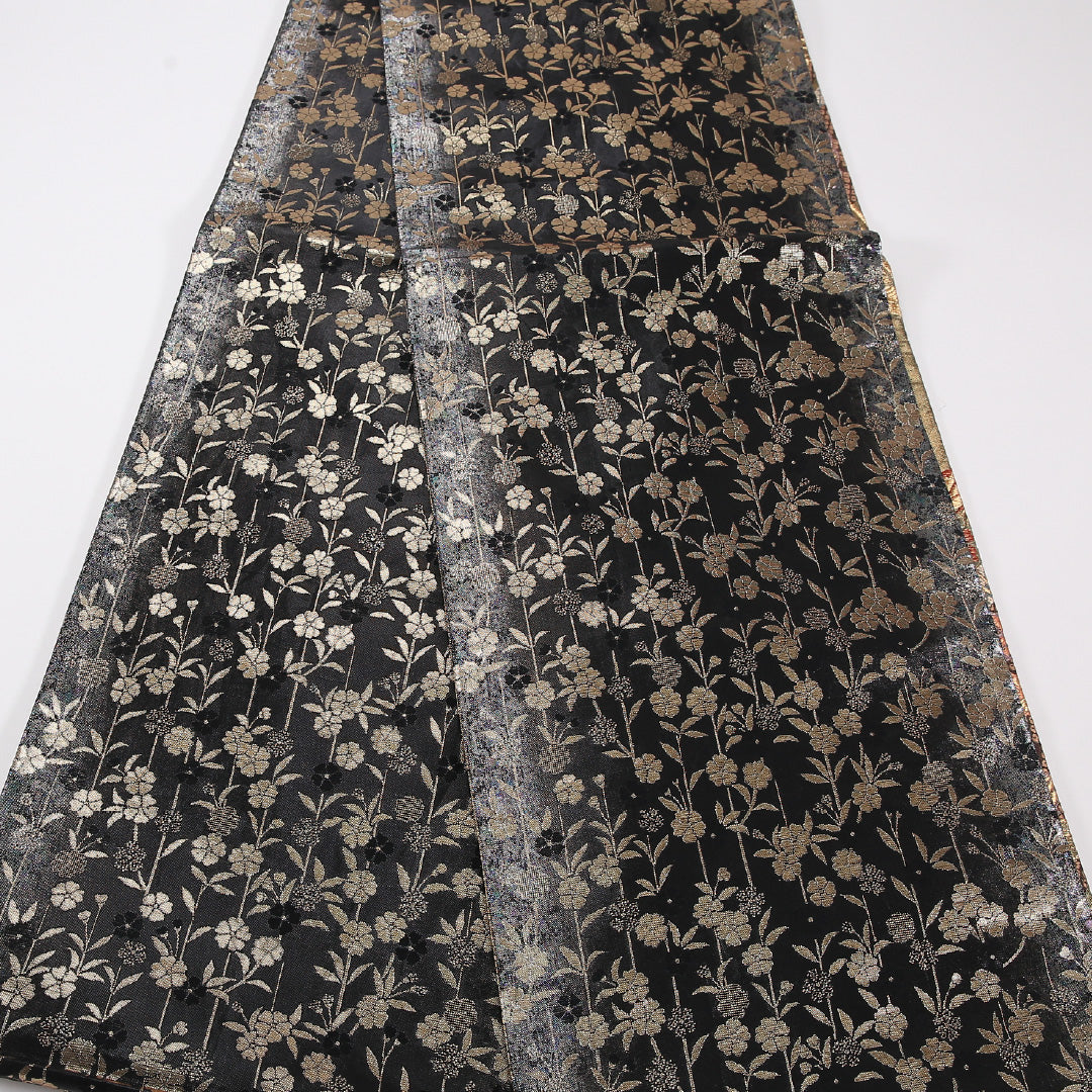 菊 袋帯 帯丈428cm ポリエステル 六通 フォーマル 緑系 金系 1243-02583