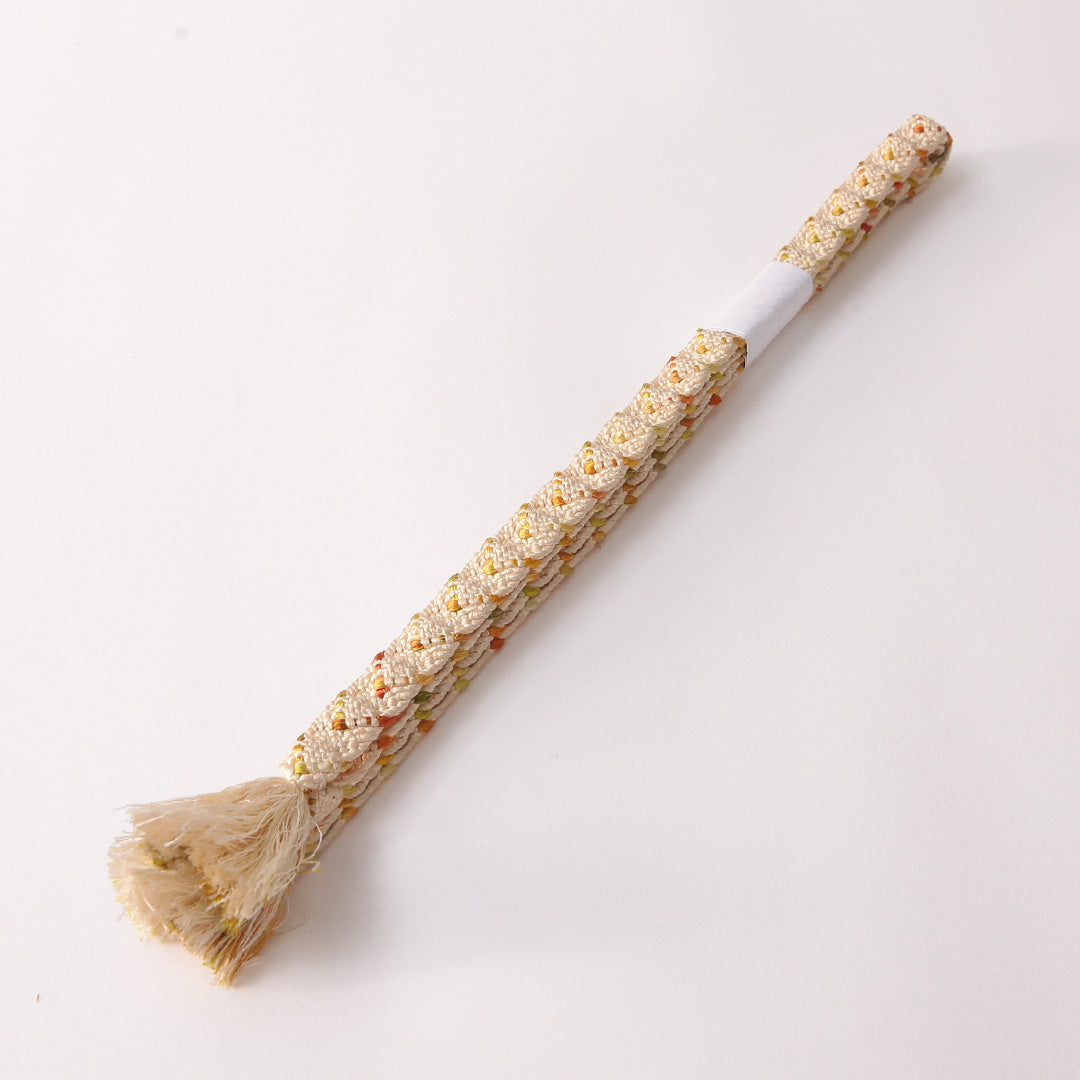 帯締め 平組紐 唐組 正絹 クリーム系 黄系 1251-01886