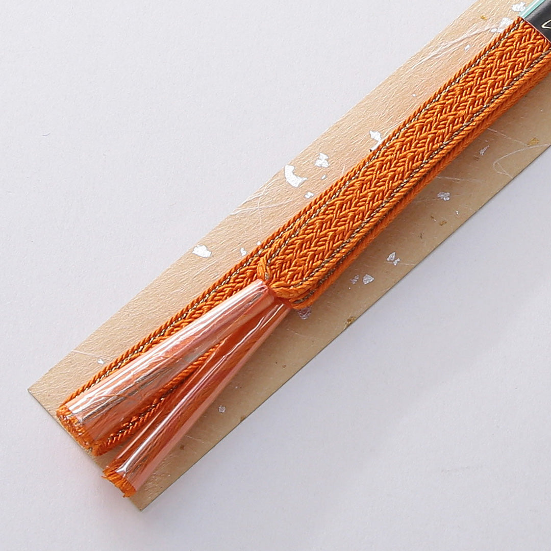 未使用品 帯締め・帯揚げセット 礼装用 正絹 平組紐 ふくれ織 朱系 クリーム系 1254-01058