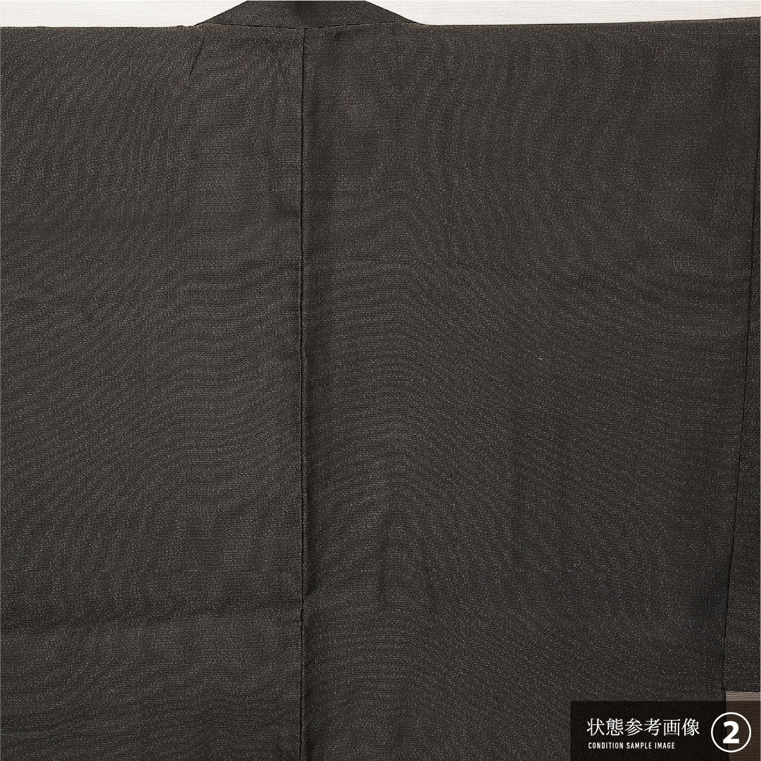 羽織 男性用 袷 身丈87cm 裄丈64cm 正絹 Bランク カジュアル XSサイズ 無地 グレー系 RP 1235-17227