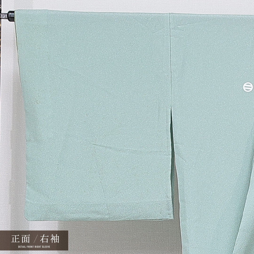 洗える着物 色留袖 胴抜き 身丈166cm 裄丈69cm ポリエステル Sランク 五つ紋 (丸の内に二つ引き) フォーマル 広衿 XLサイズ 松鶴 山水 緑系 RP 1214-07087