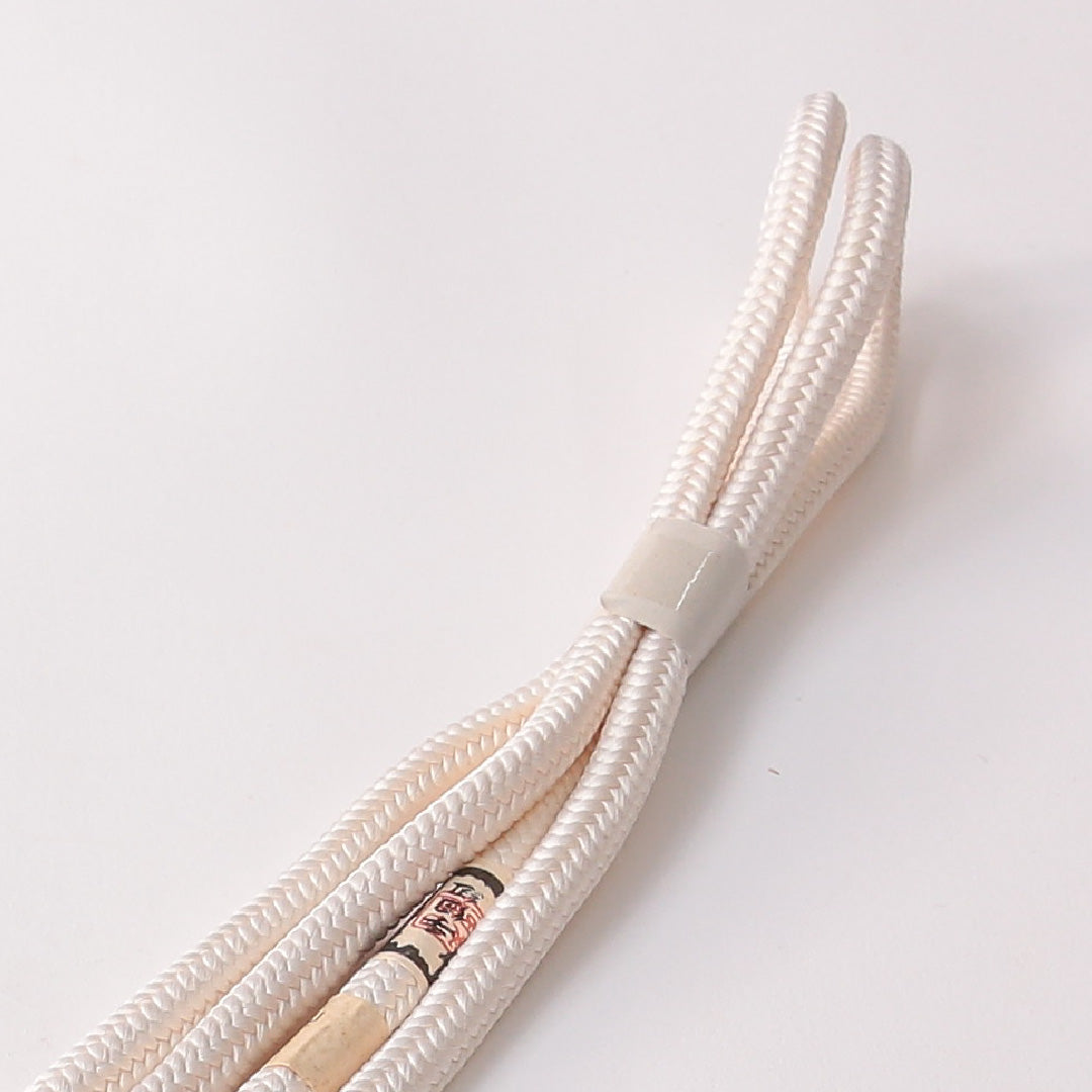 未使用品 留袖用 帯締め 丸組紐 鴨川組 正絹 白系 1251-01703