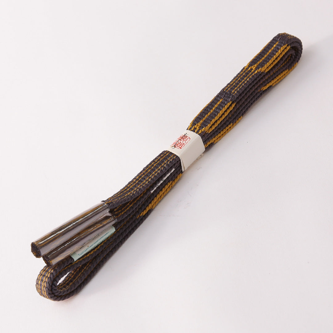未使用品 帯締め 平組紐 鎌倉組 正絹 紺系 黄系 1251-01765