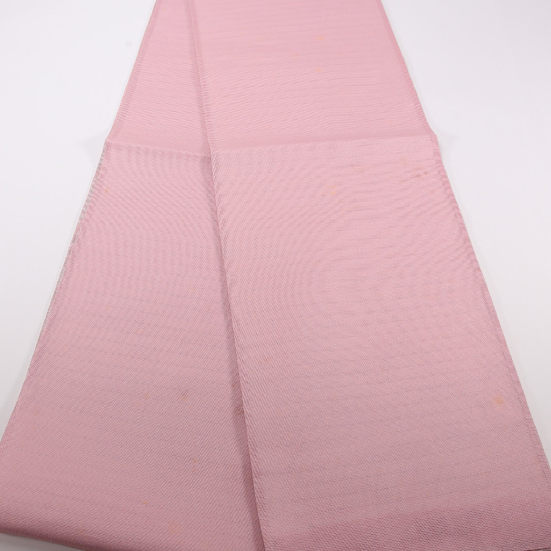 夏物 袋帯 帯丈424cm 正絹 六通 インフォーマル すすき ピンク系 1243-02493