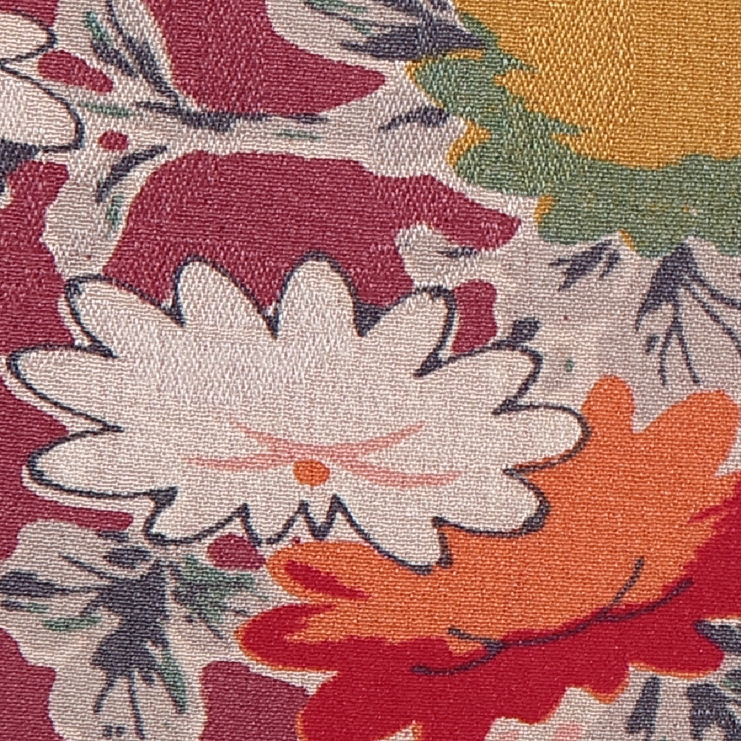 アンティーク 小振袖 袷 身丈146cm 裄丈58cm 正絹 Aランク 広衿 XSサイズ 金駒刺繍 四季草花 紫系 RP 1216-06668