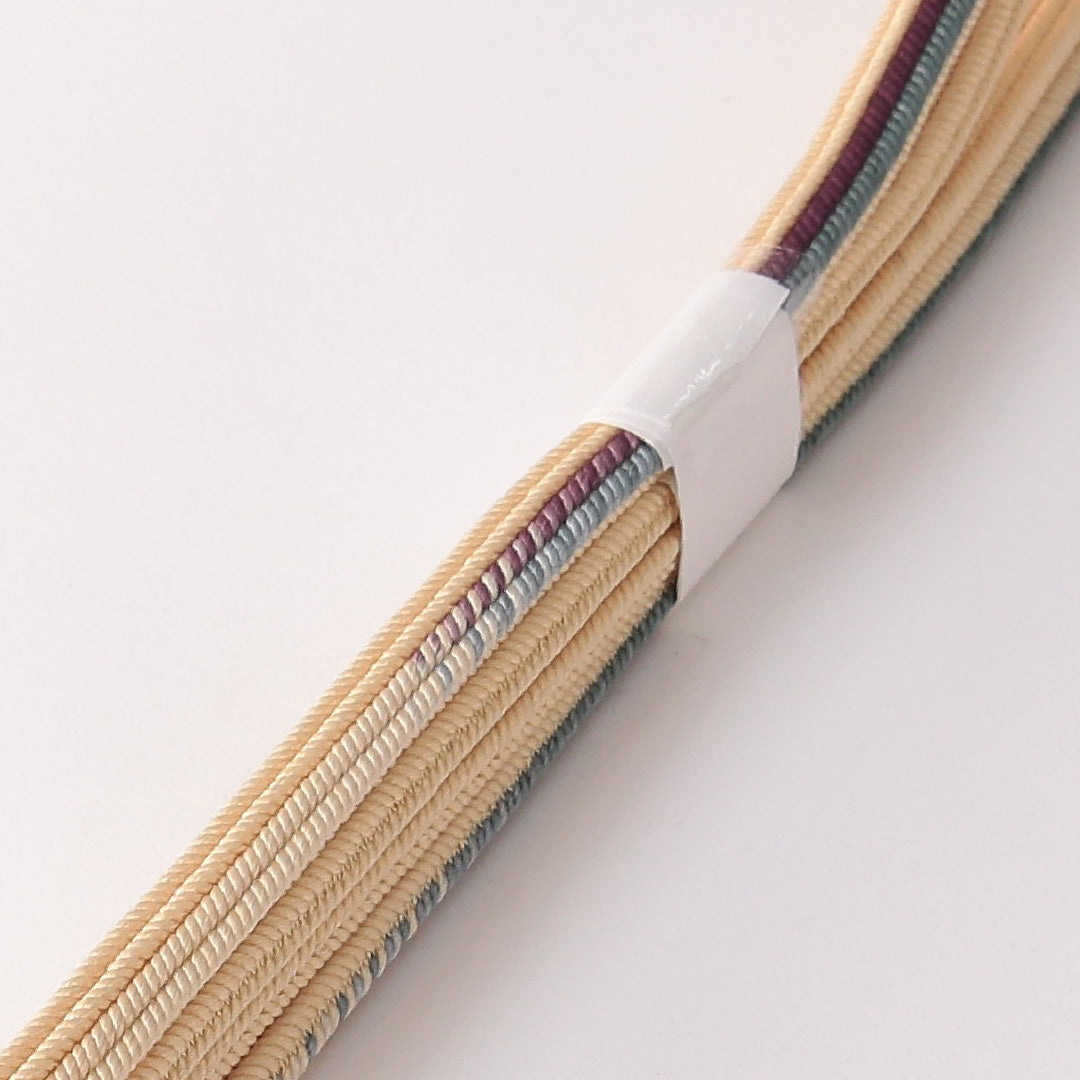 未使用品 帯締め 角組紐 冠組 正絹 クリーム系 1251-01990