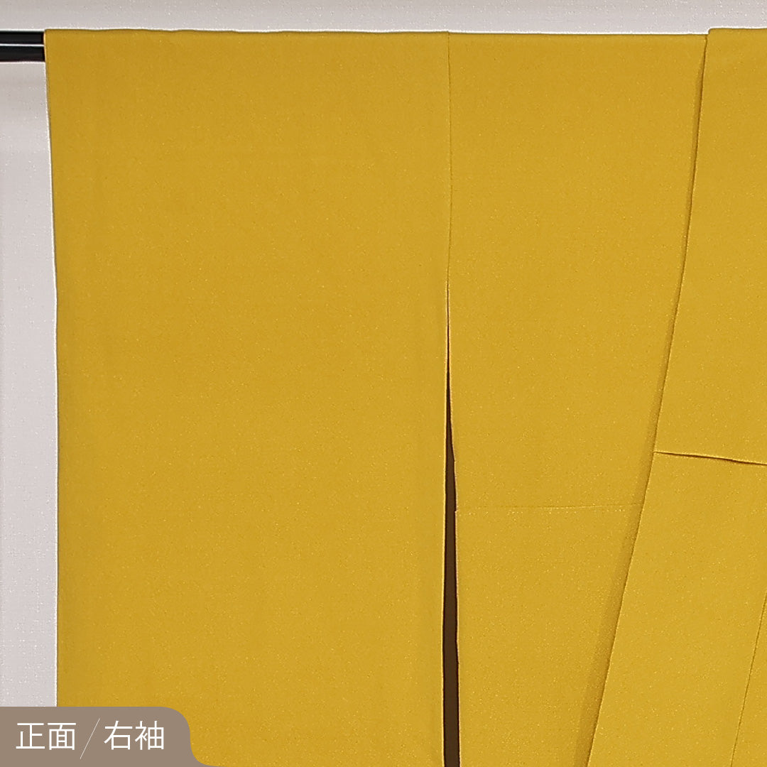 振袖 袷 身丈160cm 裄丈64cm 正絹 Sランク フォーマル 広衿 Lサイズ 蘇州刺繍 御所車 黄系 RP 1215-06786
