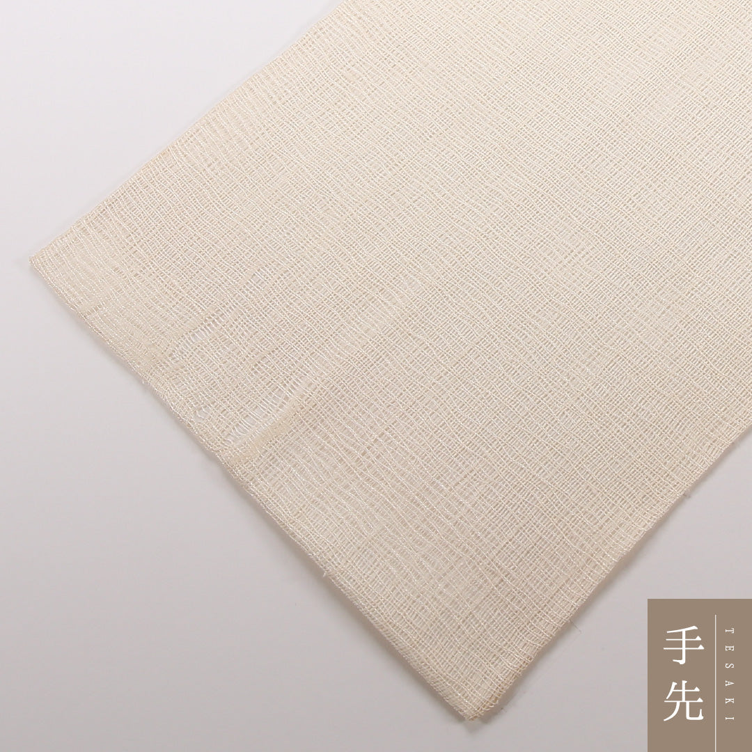 夏物 袋帯 帯丈452cm 正絹 ポイント柄 インフォーマル もじり織 桔梗 ベージュ系 1243-02503