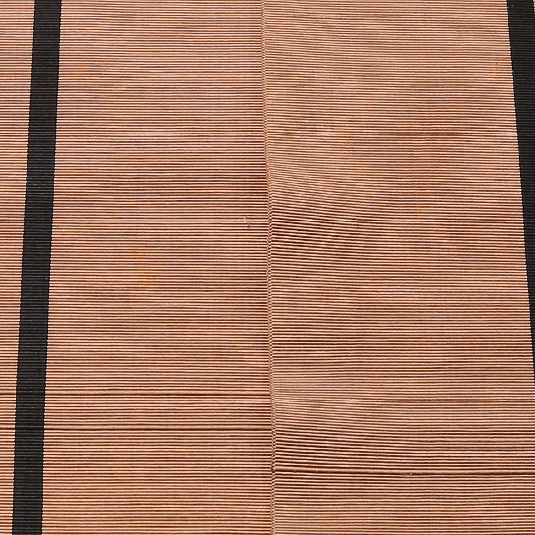 半幅帯 帯丈298cm 正絹 全通 単衣帯 カジュアル 縞 茶系 1247-00744