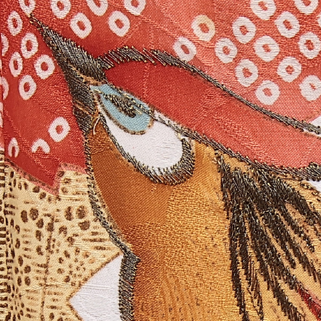 洗える着物 振袖 袷 身丈164cm 裄丈65cm ポリエステル Cランク フォーマル 広衿 Lサイズ 刺繍 扇面文 牡丹 吉祥文様 クリーム系 LP 1215-06864