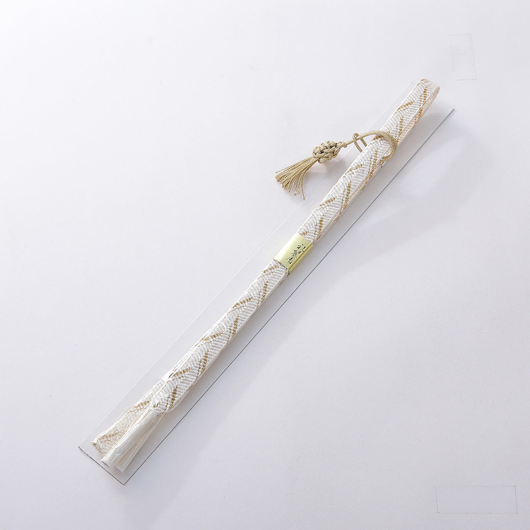 未使用品 帯締め・帯揚げ・末広 3点セット 留袖用 正絹 平組紐 唐組 亀房 絞り 白系 1254-01053