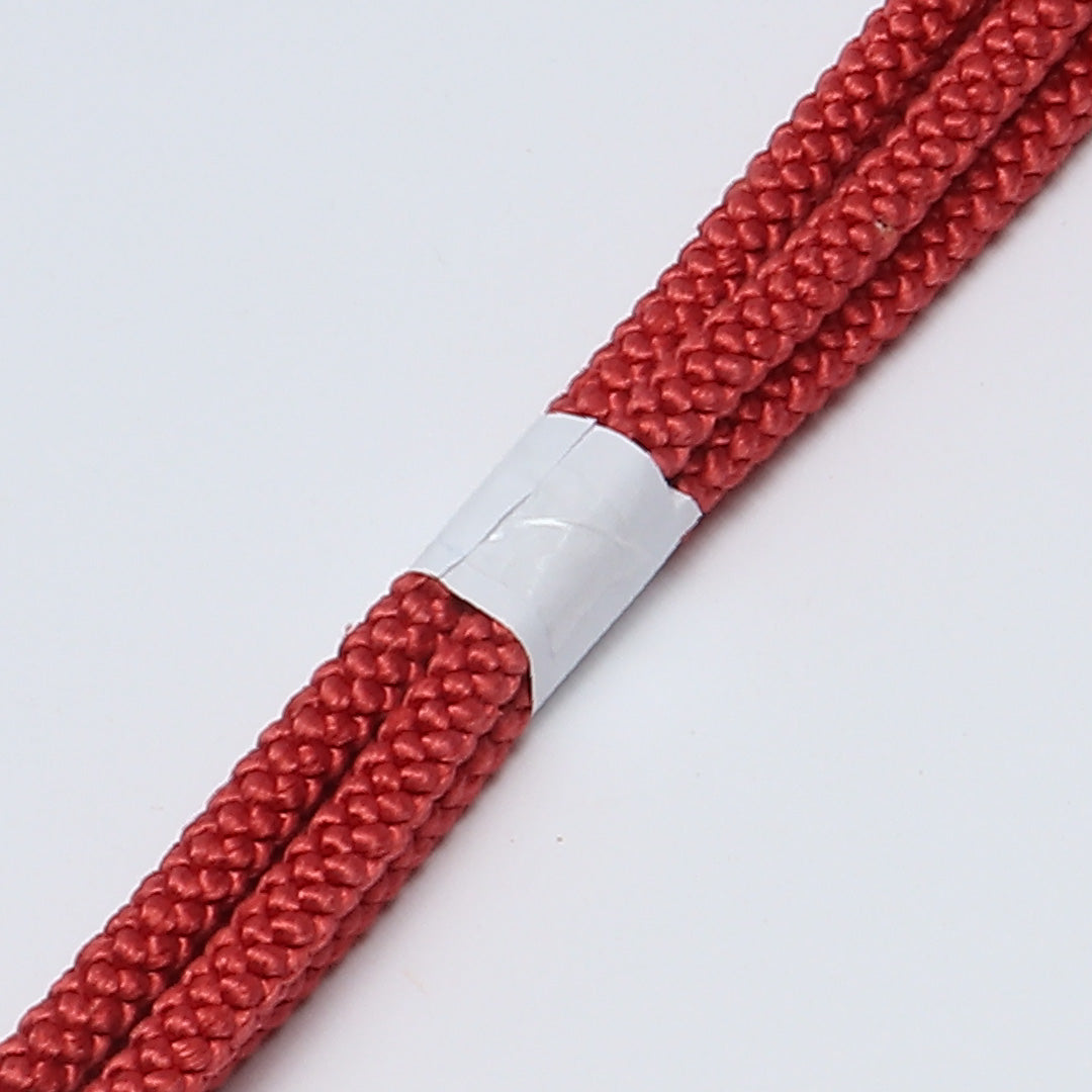未使用品 帯締め 丸組紐 八つ組 正絹 朱系 1251-02129