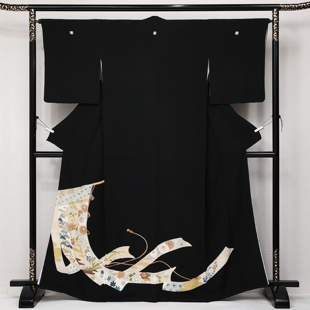 リサイクル・中古 黒留袖】 袷 身丈164cm 裄丈65cm 正絹 Sランク
