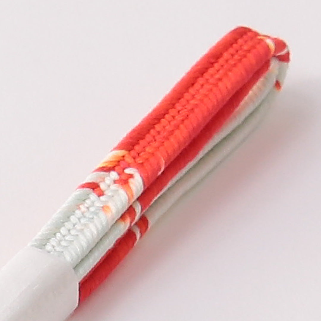 未使用品 帯締め 平組紐 平唐組 正絹 朱系 白系 1251-01927