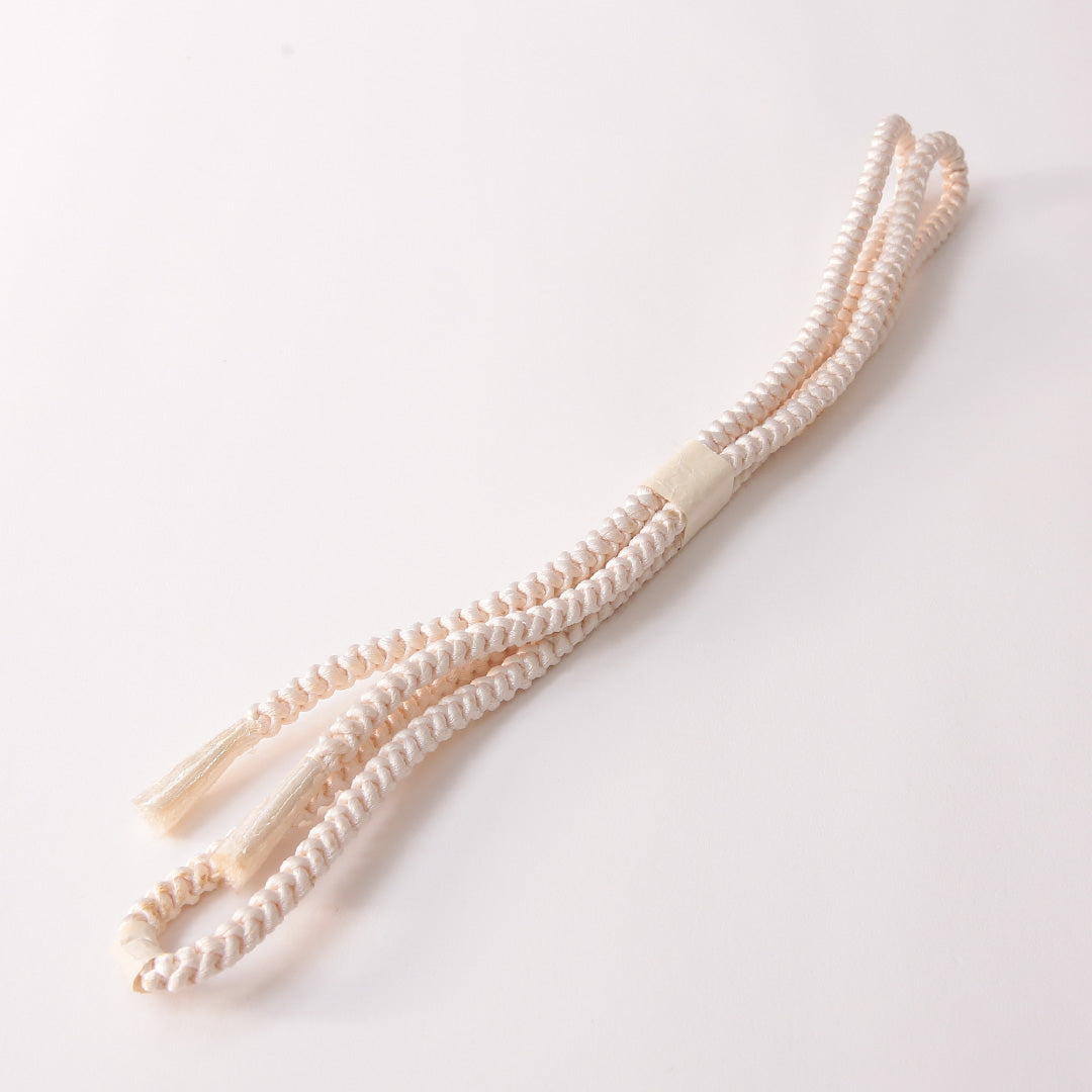 未使用品 留袖用 帯締め 丸組紐 四つ組 正絹 クリーム系 1251-01883