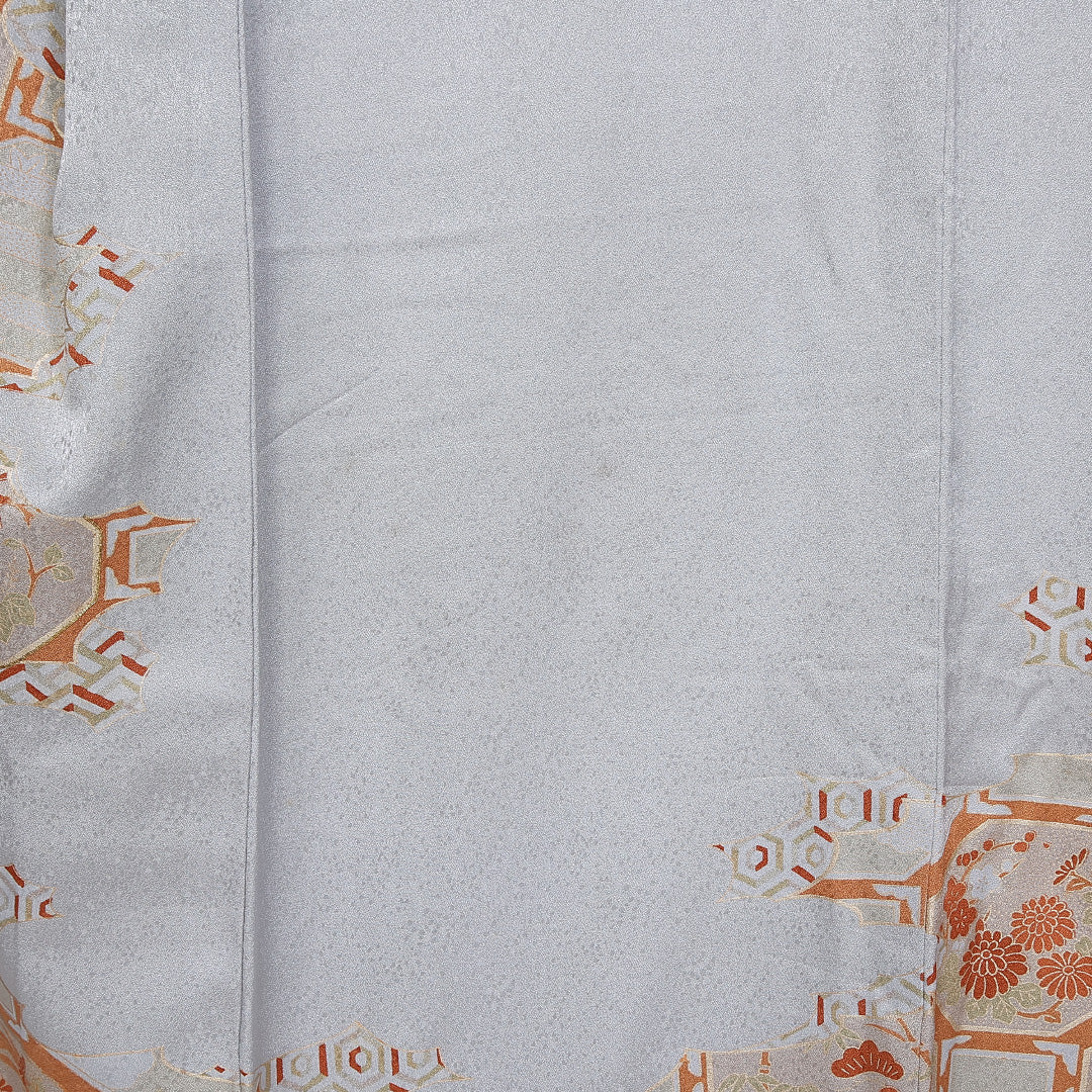訪問着 身丈157.5cm 裄丈64.5cm 正絹 Bランク 袷 広衿 蜀江 金駒刺繡 吉祥文様 1212-10414