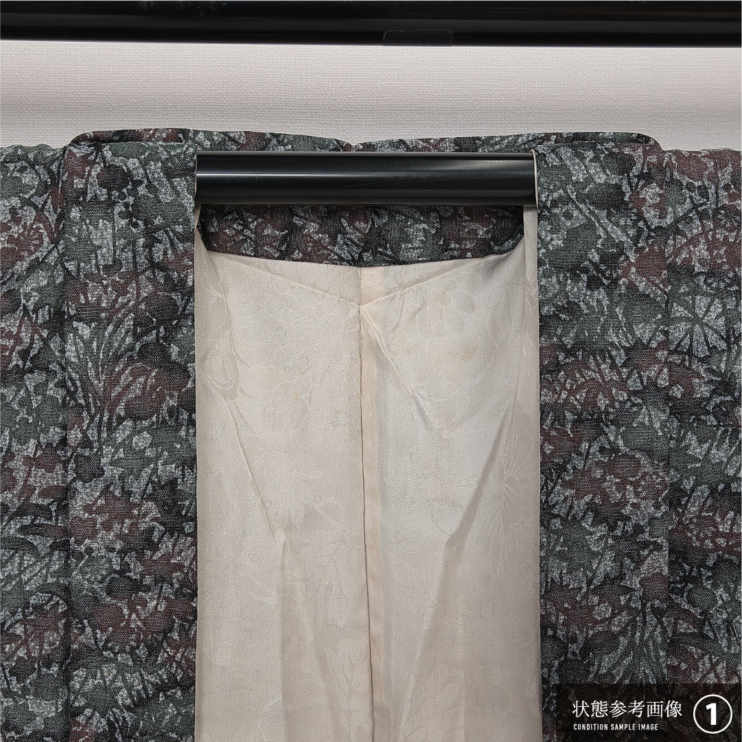 羽織 袷 身丈74cm 裄丈63cm 正絹 Aランク カジュアル Sサイズ 花柄 多色系 HP 1232-13858