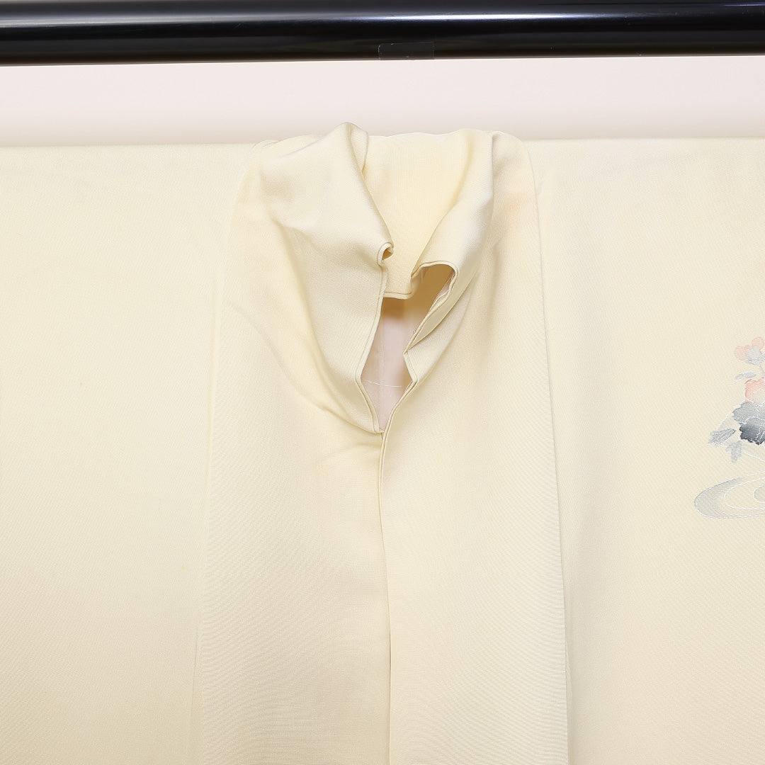 訪問着 袷 身丈162cm 裄67cm 正絹 梅 銀杏 流水 Cランク 1212-00702