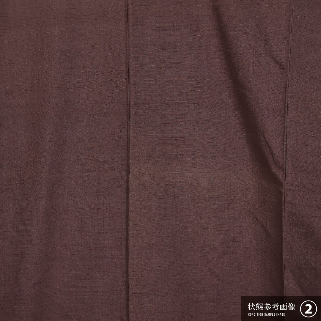 色無地 袷 身丈161cm 裄丈65cm 正絹 Sランク インフォーマル 広衿 Lサイズ 無地 茶系 RP 1219-11630