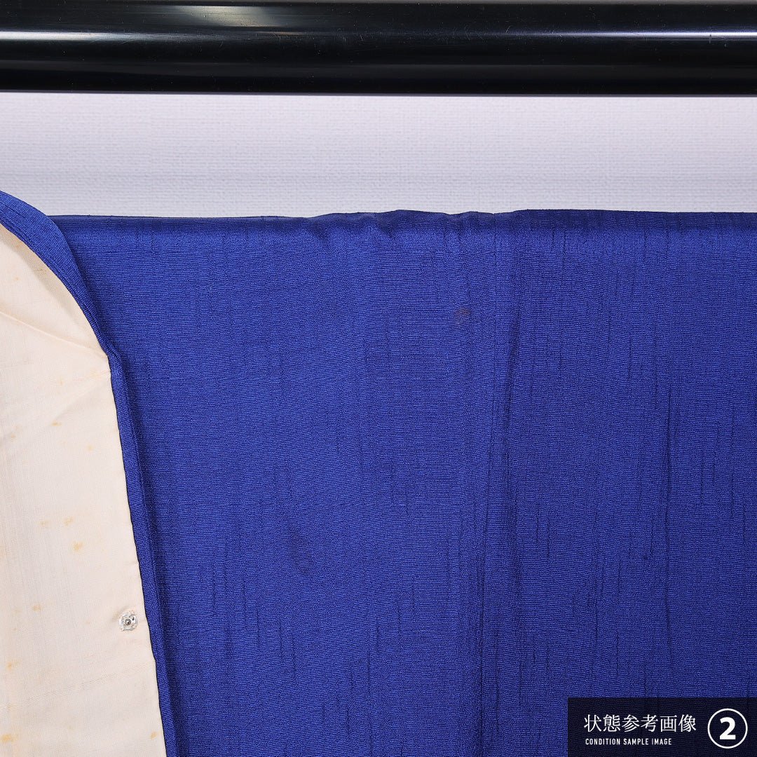 色無地 身丈153cm 裄丈64cm S 正絹 Bランク 袷 広衿 地紋あり 1214-11336