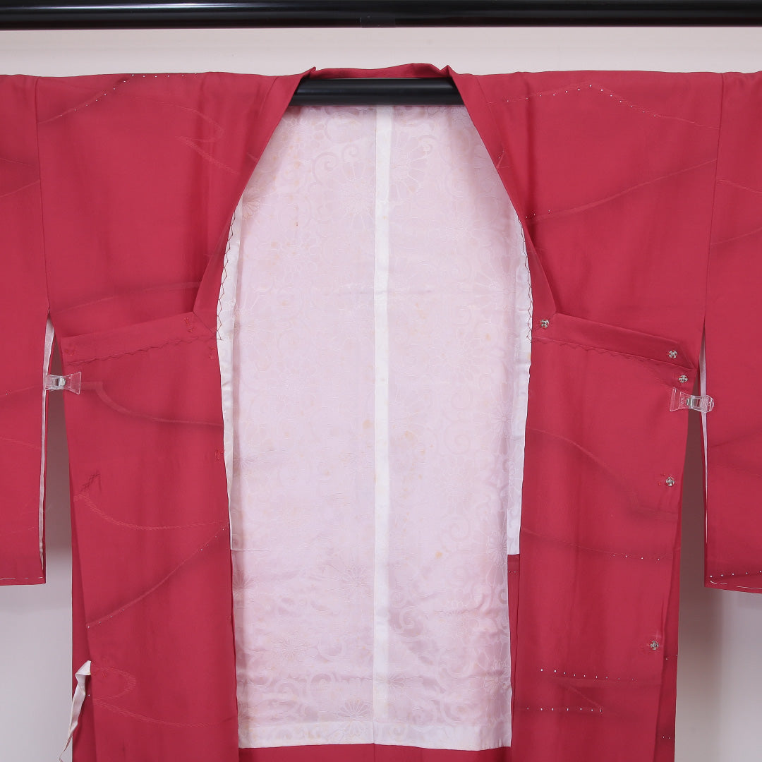 道行コート 洗える着物 袷 身丈0cm 裄丈0cm ポリエステル Aランク Sサイズ フォーマル ピンク系 1263-05801