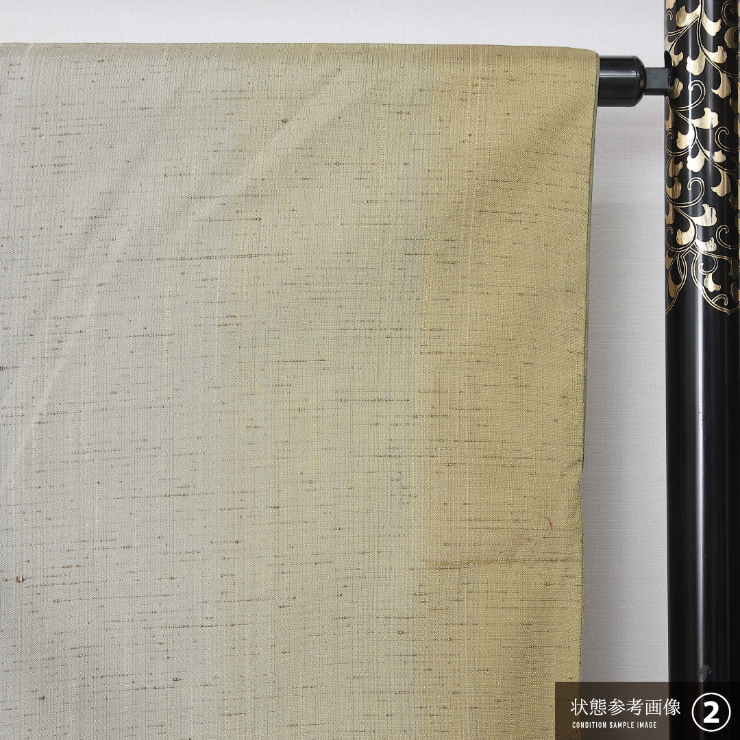 信州紬 胴抜き 身丈155cm 裄丈63cm 正絹 Bランク カジュアル 広衿 Mサイズ 黄系 HP 1223-12189