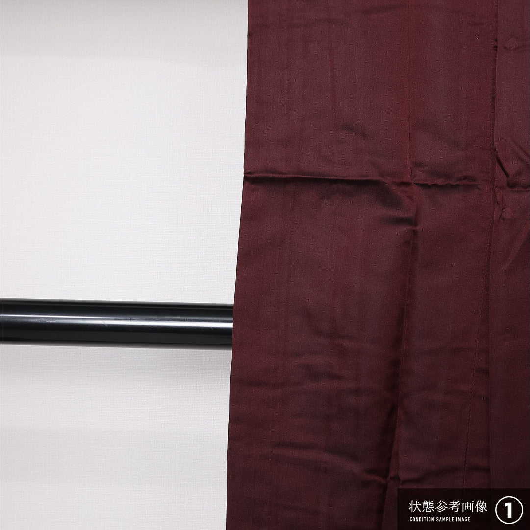 道行コート 袷 身丈130cm 裄丈63cm 正絹 Aランク セミフォーマル Sサイズ ポケットあり 無地 シック 控え目 茶系 RP 1237-12822