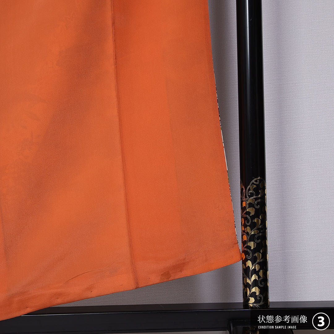 小紋 袷 身丈158cm 裄丈64cm 正絹 Aランク インフォーマル 広衿 Mサイズ 花扇 茶屋辻 紫系 RP 1221-11268