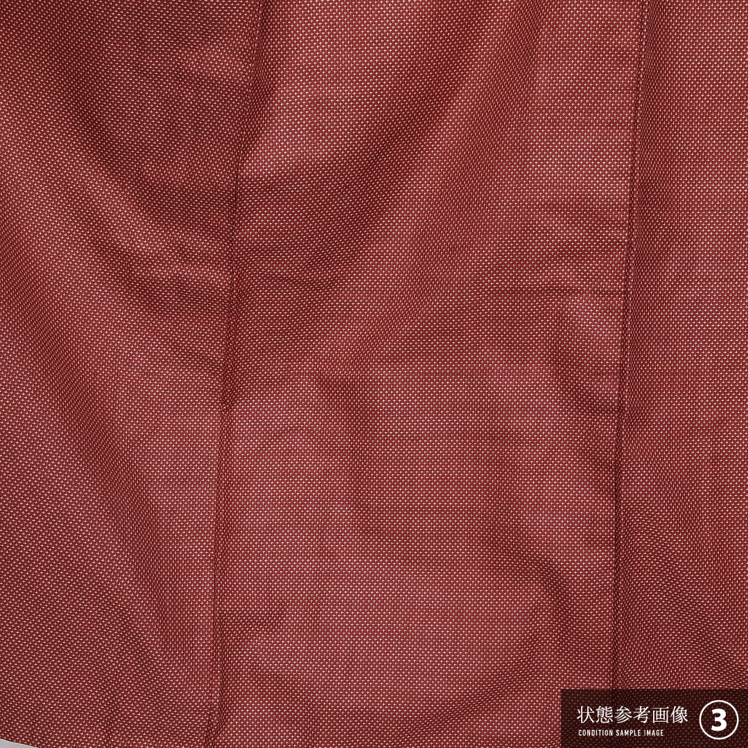 紬 袷 身丈148cm 裄丈62cm 正絹 Bランク カジュアル バチ衿 XSサイズ 十字絣 赤系 RP 1223-11287